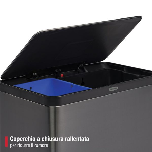 Contenitore a pedale Rubbermaid Elite Dual Stream da 60L - immagine 4